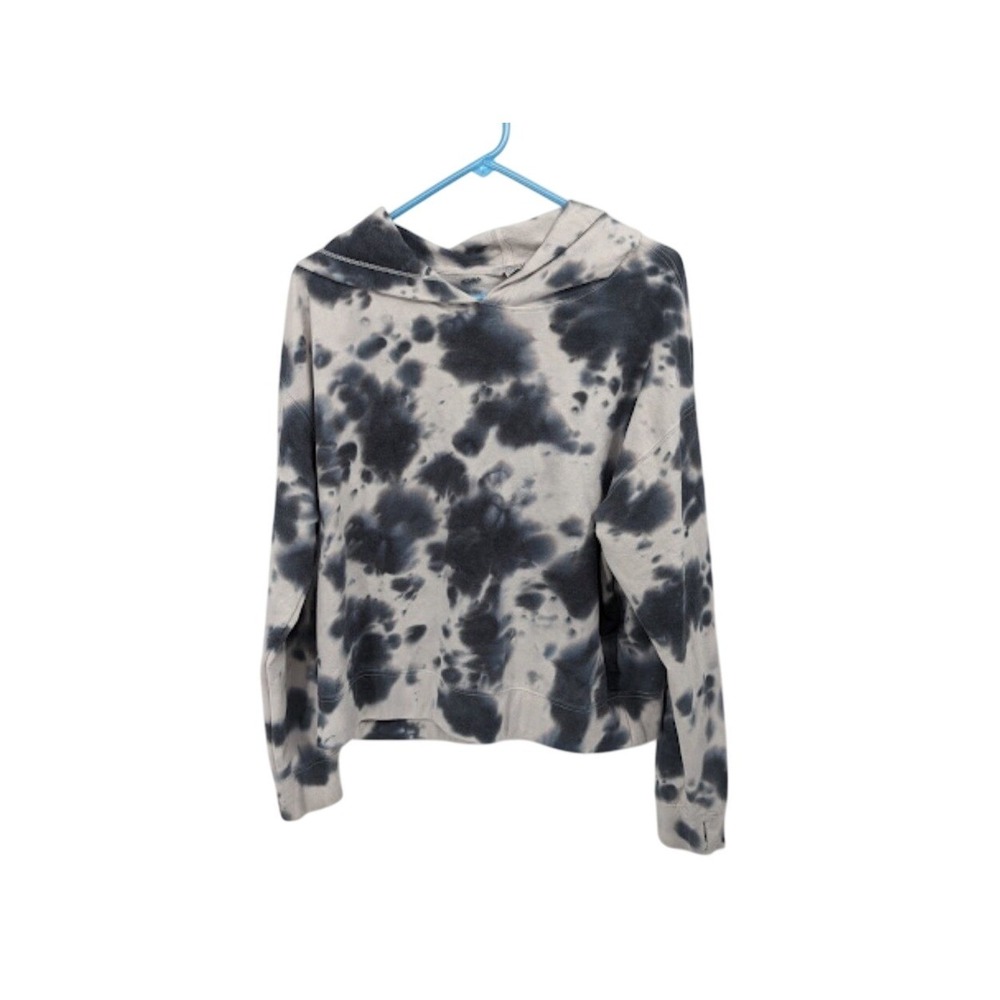 Danskin women's black and white tie-dye, long‎ sleeve top with hood size large